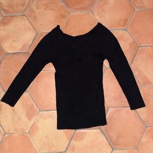 Stradivarius | Ribbed knit sweater with cross crossed back in black | sz S